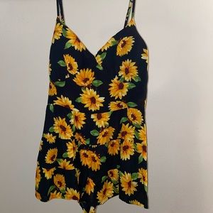 Women’s Plus Size Sunflower Romper